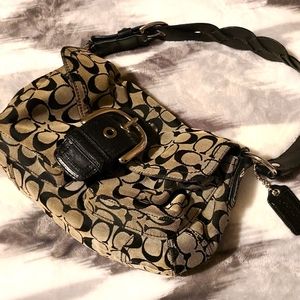 Coach black and grey shoulder purse